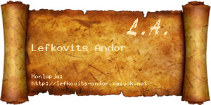 Lefkovits Andor névjegykártya