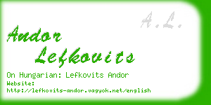 andor lefkovits business card